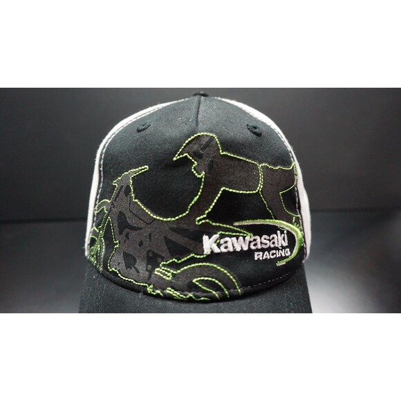 KAWASAKI RACING TEAM Mesh Back Trucker Cap, Snapback Hat - Picture 2 of 5